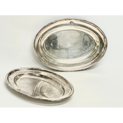 258 - A pair of Furness Bermuda Line trays. Mappin & Webb. 21x15cm