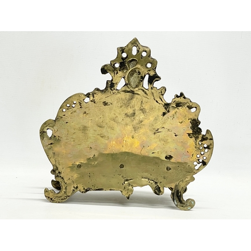 128 - An vintage French Rococo style brass letter rack. 25x13x24cm