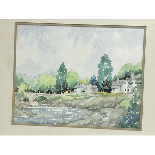 150P - A large watercolour by Irvine Russell. 44x35cm. Frame 66x57cm