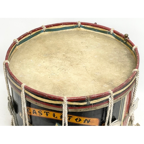 29 - A vintage Castleton Pipe Band drum. J. Evans & Sons, Belfast. Matchetts Musinsts LTD. 49x36cm