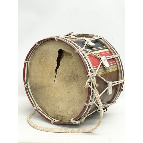 29 - A vintage Castleton Pipe Band drum. J. Evans & Sons, Belfast. Matchetts Musinsts LTD. 49x36cm