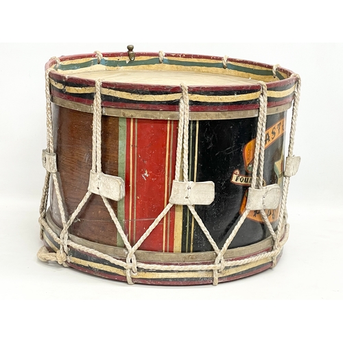 29 - A vintage Castleton Pipe Band drum. J. Evans & Sons, Belfast. Matchetts Musinsts LTD. 49x36cm