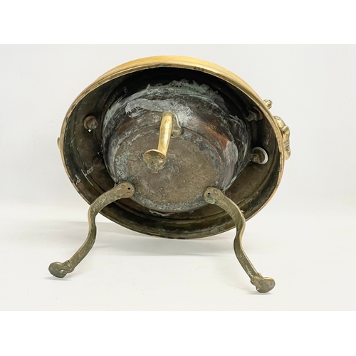 30 - A Victorian brass and copper brazier. 47x43x34cm