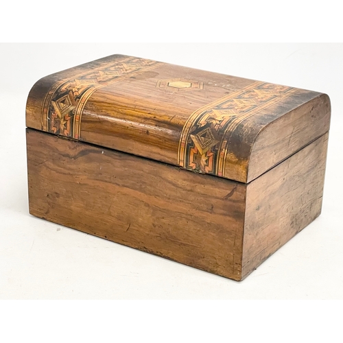 219K - A Victorian Tunbridge ware jewellery box. 25x17x14cm