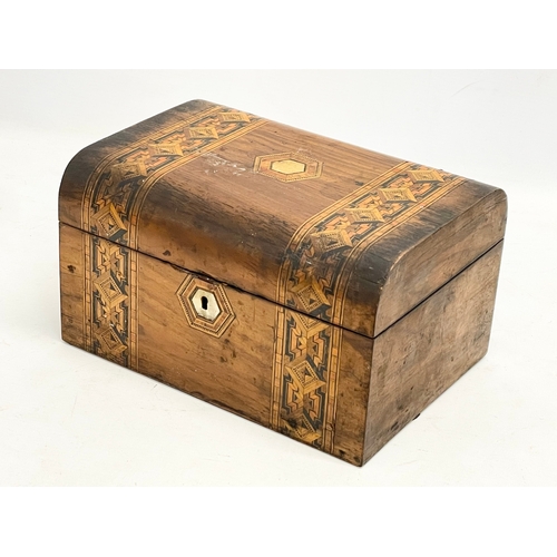 219K - A Victorian Tunbridge ware jewellery box. 25x17x14cm