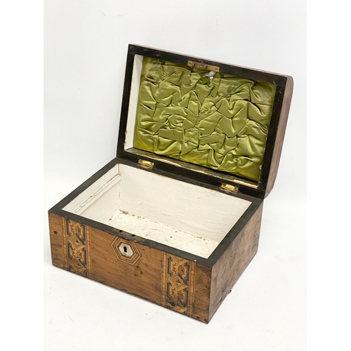 219K - A Victorian Tunbridge ware jewellery box. 25x17x14cm