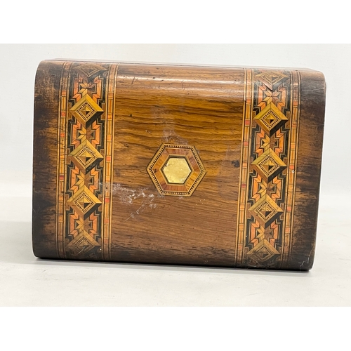 219K - A Victorian Tunbridge ware jewellery box. 25x17x14cm