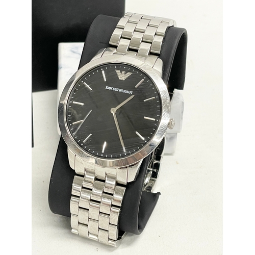 347A - An Emporio Armani gents watch with box. AR-1744.