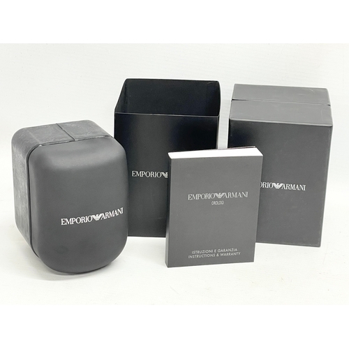 347A - An Emporio Armani gents watch with box. AR-1744.