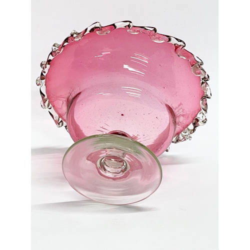 219A - A Victorian Cranberry Glass candy bowl. 13x8cm