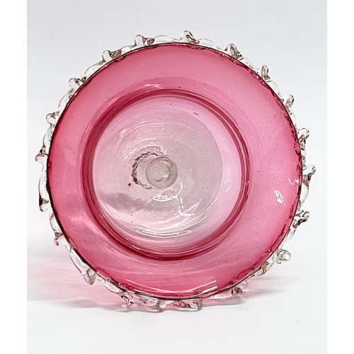 219A - A Victorian Cranberry Glass candy bowl. 13x8cm