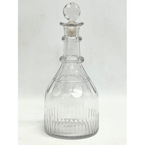 219B - 3 large late 19th/early 20th century Georgian style decanters. 30cm