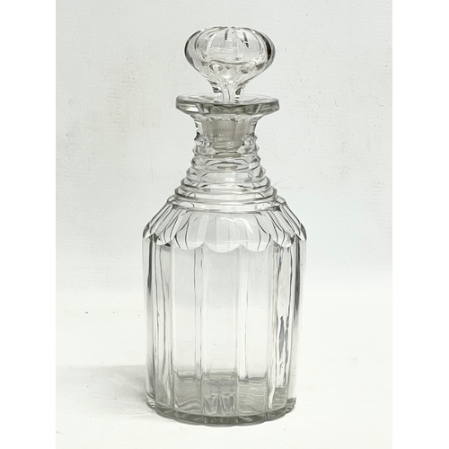 219B - 3 large late 19th/early 20th century Georgian style decanters. 30cm