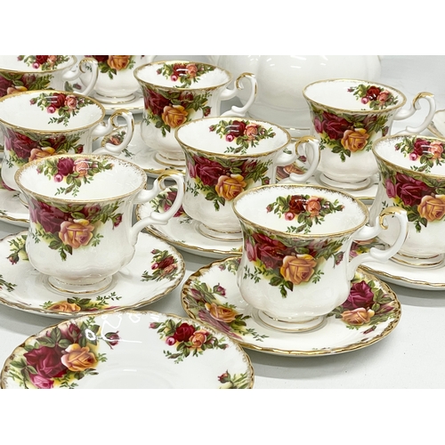 272E - A 24 piece Royal Albert ‘Old Country Roses’ coffee set. 11 coffee cups, 12 saucer and a coffee pot.