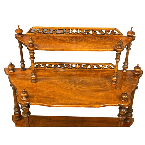 1132 - A a Victorian walnut 4 tier whatnot. 78x31.5x115.5cm