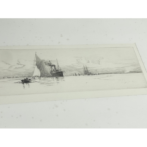 127I - A signed etching by Harold Wyllie (1880-1973). 50.5x33cm