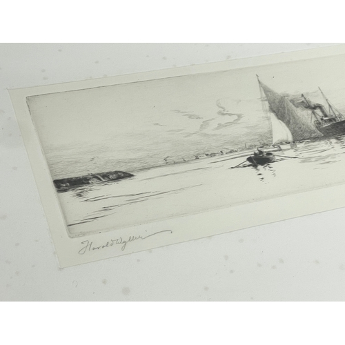 127I - A signed etching by Harold Wyllie (1880-1973). 50.5x33cm