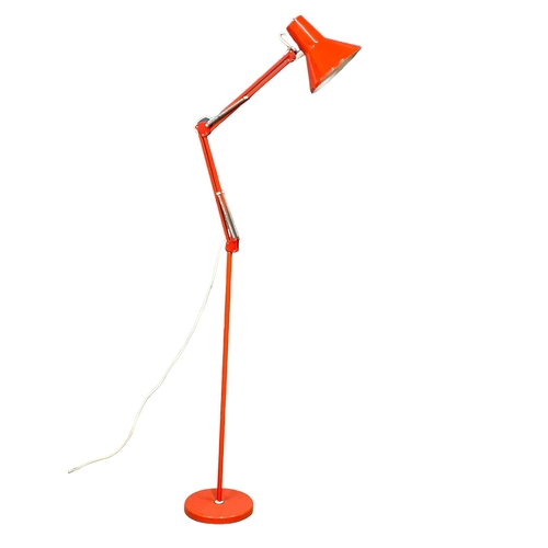 1000 - A Danish Mid Century anglepoise floor lamp. HCF, Denmark. Full extended 163cm