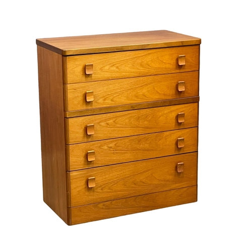 873 - A Mid Century ‘Cantata’ teak chest of drawers designed by John & Sylvia Reid for Stag. 82x44x95.5cm