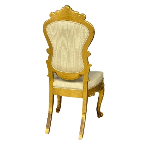 876 - A large late 19th century French heavy gilt hall chair. Circa 1890-1900.