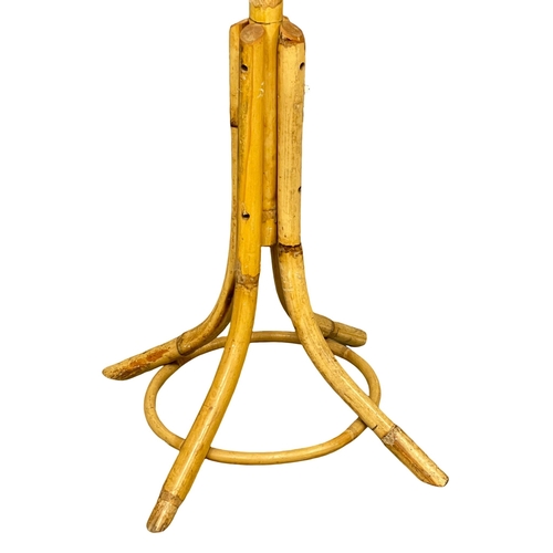 882 - A 1960’s Mid Century bamboo hat and coat stand. In the manner of Franco Albini. 172cm