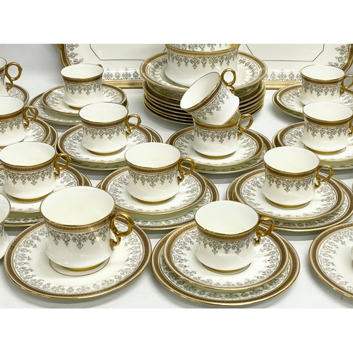 127L - A good quality 72 piece early 20th century Cauldon LTD gilt porcelain tea service.