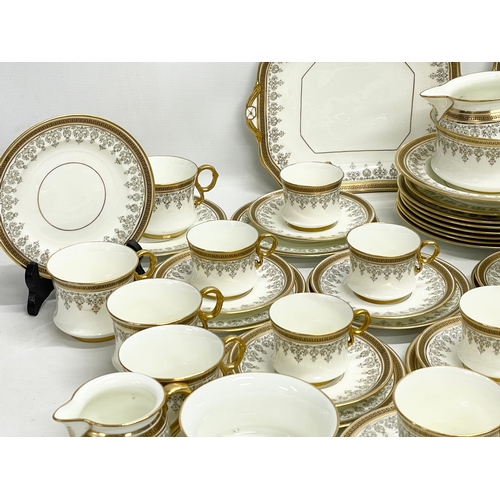 127L - A good quality 72 piece early 20th century Cauldon LTD gilt porcelain tea service.