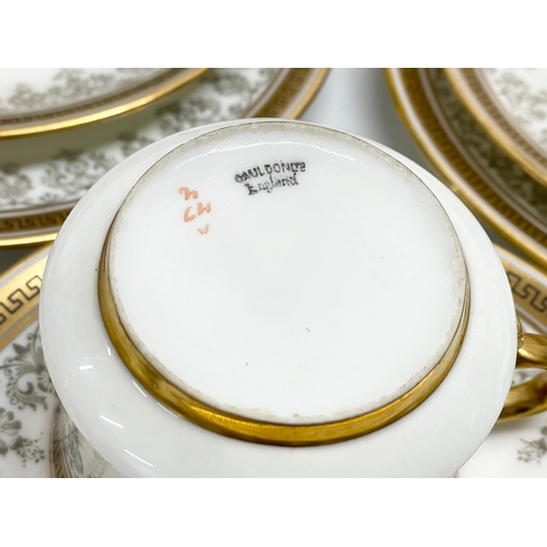 127L - A good quality 72 piece early 20th century Cauldon LTD gilt porcelain tea service.