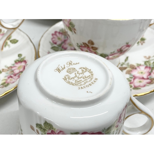 726 - A 48 piece Royal Grafton ‘Wild Rose’ Jacobean coffee and dinner service. 10 dinner plates, platter, ... 