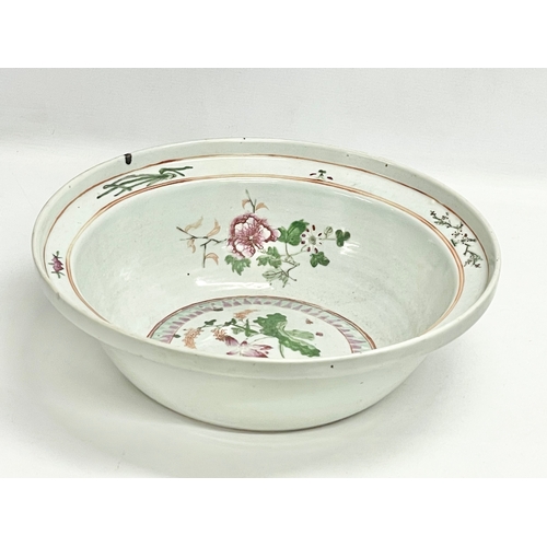 3 - An 18th century Chinese Qianlong Famille Rose washbowl. 1736-1799. 41x13cm