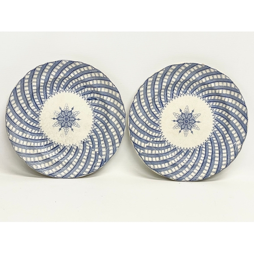 299 - A selection of 19th and 20th century porcelain. A pair of Read & Clementson blue and white striped ‘... 