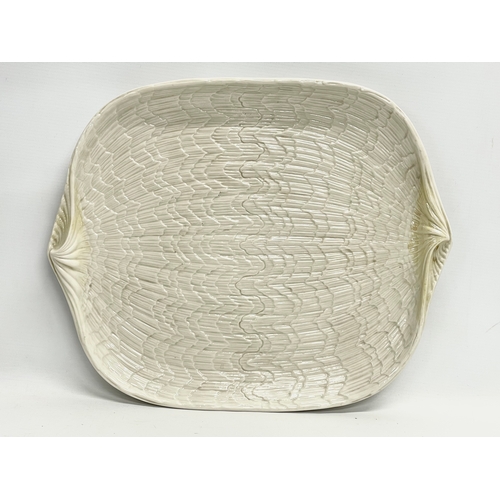 48 - A 3rd period Belleek Pottery ‘Tridacna’ tray. 1926-1946. 44x36cm