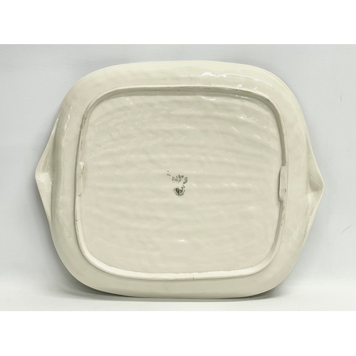 48 - A 3rd period Belleek Pottery ‘Tridacna’ tray. 1926-1946. 44x36cm