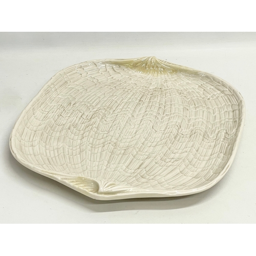 48 - A 3rd period Belleek Pottery ‘Tridacna’ tray. 1926-1946. 44x36cm