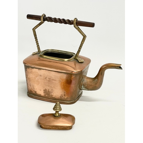 131 - 3 large Victorian copper kettles. Largest 33x31x33cm. 18x19x25cm. 26x12x21cm