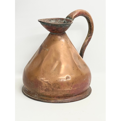 132 - A large Victorian copper 3 gallon measure. 45x43cm