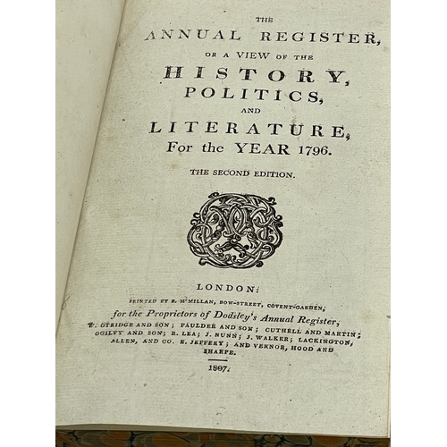 291 - 3 George III books. The Annual Register or a View of the History, Politics and Literature, for the Y... 