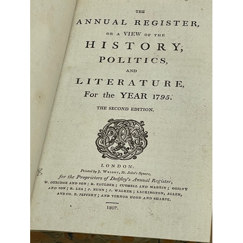 291 - 3 George III books. The Annual Register or a View of the History, Politics and Literature, for the Y... 