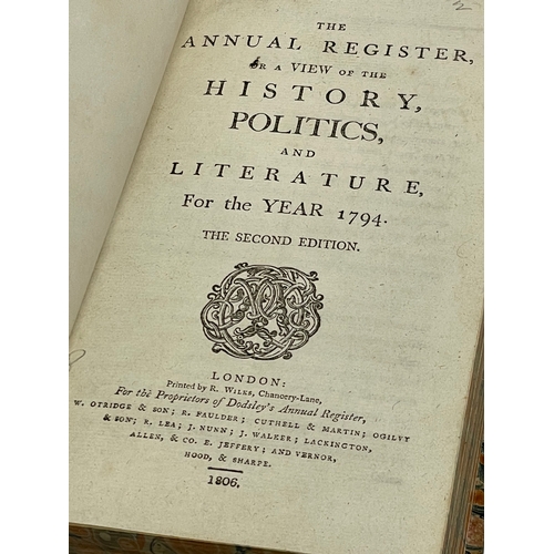 291 - 3 George III books. The Annual Register or a View of the History, Politics and Literature, for the Y... 