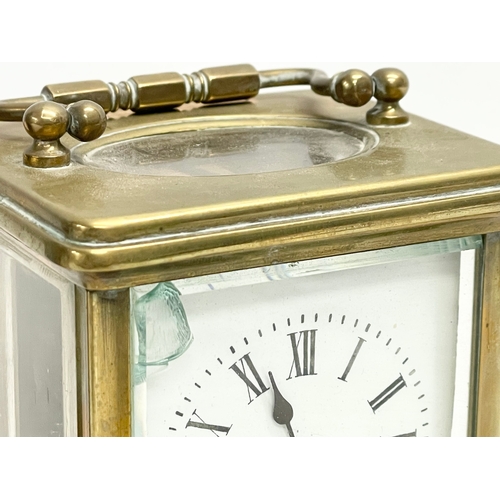 290 - 2 late 19th century brass carriage clocks.