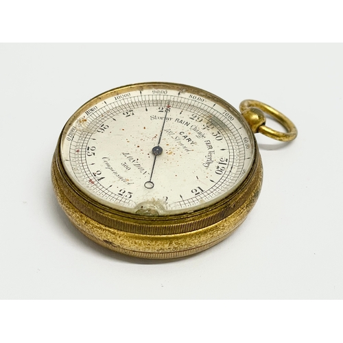 138 - A mid 19th century William Cary pocket barometer.