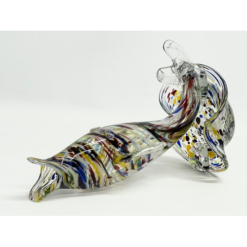 284 - A large 1960’s Romanian Art Glass fish vase. 20x12x29.5cm