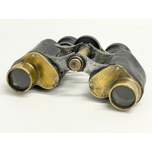 263 - A pair of early 20th century Reynolds & Branson LTD field binoculars. WW1.