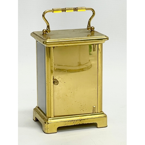 139 - A vintage French brass carriage clock by Duverdrey & Bloquel.