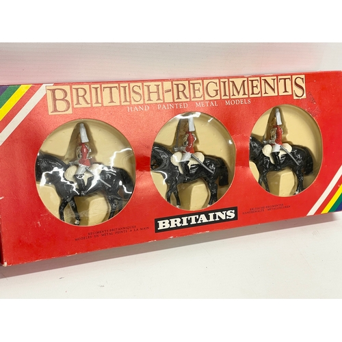 328 - 3 boxes of Britains British Regiments hand painted metal mounted models.