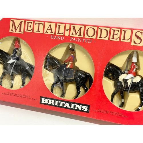 328 - 3 boxes of Britains British Regiments hand painted metal mounted models.