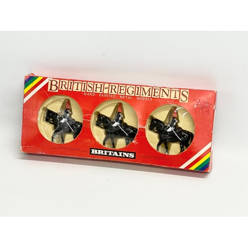 328 - 3 boxes of Britains British Regiments hand painted metal mounted models.