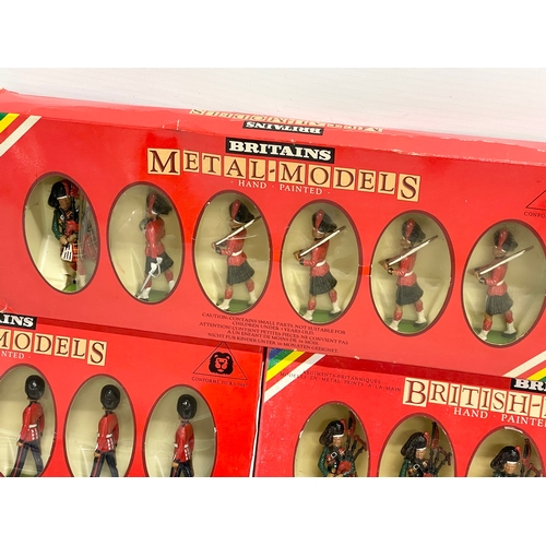 329 - 3 boxes of Britains hand painted metal models. 2 British Regiments.