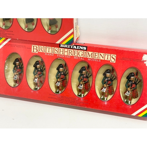 329 - 3 boxes of Britains hand painted metal models. 2 British Regiments.