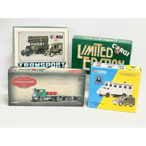 337 - 4 boxes of Corgi models. Corgi Vintage Glory of Steam “Sentinel” Celebrating the Golden Age. Corgi L... 